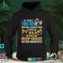 Mens There’s This boy He call me Gramp Cracker Autism Awareness T Shirt