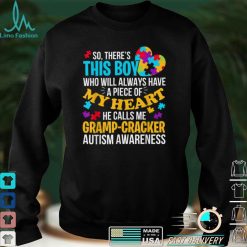 Mens There’s This boy He call me Gramp Cracker Autism Awareness T Shirt