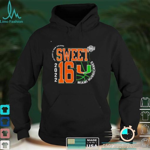 Nice miami Hurricanes sweet sixteen 2022 the road to New Orleans shirt