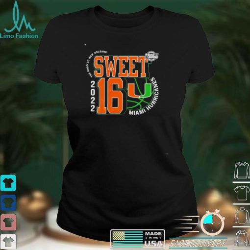 Nice miami Hurricanes sweet sixteen 2022 the road to New Orleans shirt