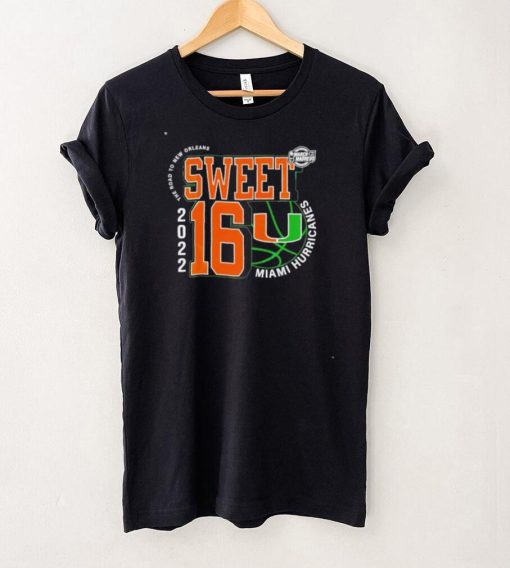 Nice miami Hurricanes sweet sixteen 2022 the road to New Orleans shirt