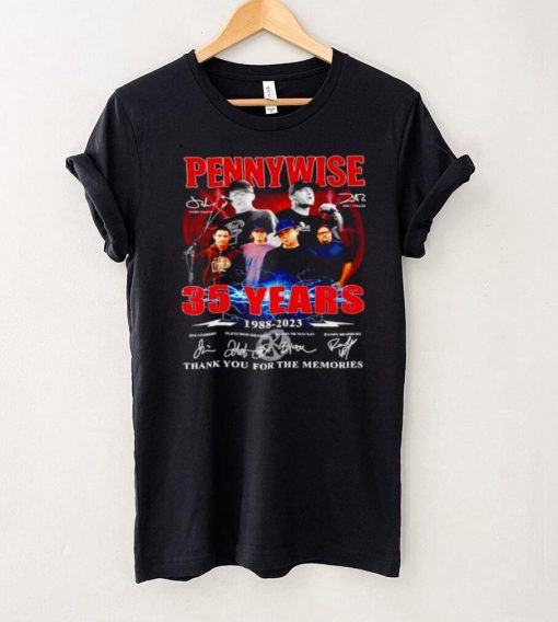 Pennywise 35 years 1988 2023 thank you for the memories signatures shirt