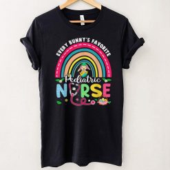 Rainbow Cute Bunny Favorite Pediatric Nurse Bunny Easter Day T Shirt