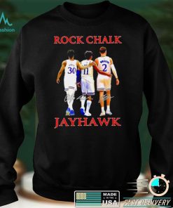 Rock Chalk Ochai Agbaji Remy Martin and Christian Braun Kansas Jayhawks signatures shirt