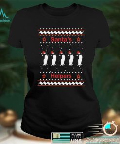 Santas Helpers Christmas Penguins ugly T shirt