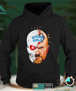 Stone Cold Steve Austin half skull cartoon shirt