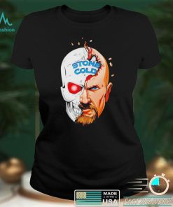 Stone Cold Steve Austin half skull cartoon shirt