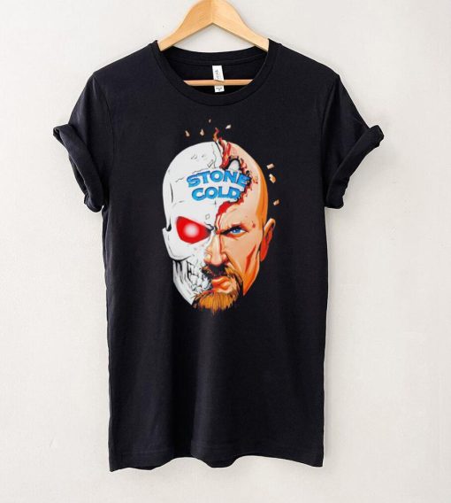 Stone Cold Steve Austin half skull cartoon shirt