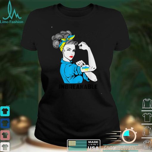 Support Ukraine Girl Unbreakable Strong Ukrainian Flag Pride T Shirt