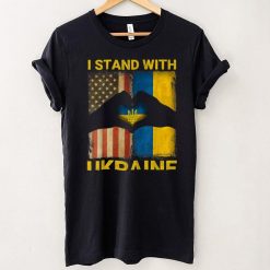 Support Ukraine I Stand With Ukraine Ukrainian Flag US Flag T Shirt