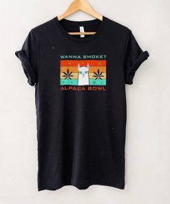 Wanna Smoke Alpaca Bowl Cannabis Weed Retro T Shirt