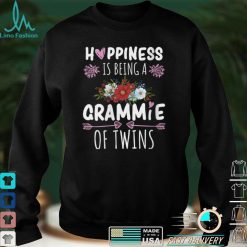 Womens Happiness Is Being A Grammie Of Twins V Neck T Shirt