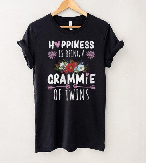 Womens Happiness Is Being A Grammie Of Twins V Neck T Shirt