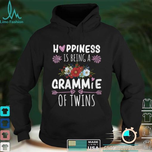 Womens Happiness Is Being A Grammie Of Twins V Neck T Shirt