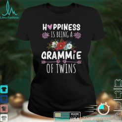 Womens Happiness Is Being A Grammie Of Twins V Neck T Shirt