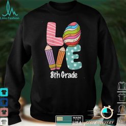 Womens Happy Easter day 8th Grade Squad Love Teacher life easter V Neck T Shirt