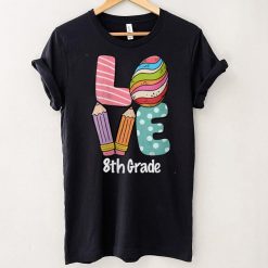 Womens Happy Easter day 8th Grade Squad Love Teacher life easter V Neck T Shirt