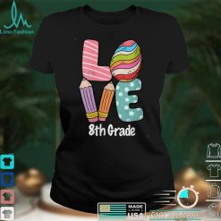 Womens Happy Easter day 8th Grade Squad Love Teacher life easter V Neck T Shirt