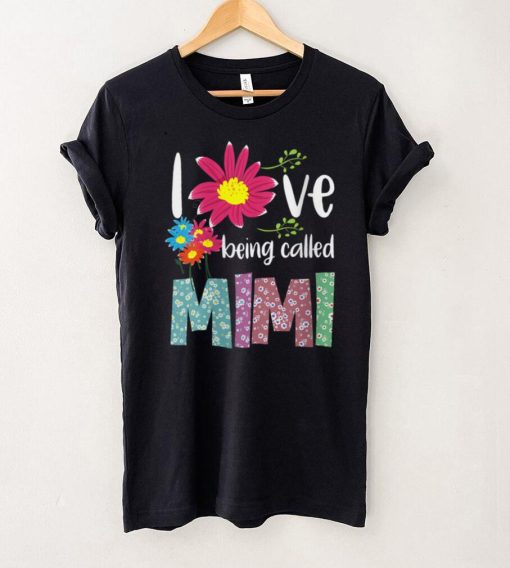 Womens I Love Being Called Mimi. Sunflower Mother’s Day V Neck T Shirt