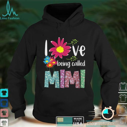 Womens I Love Being Called Mimi. Sunflower Mother’s Day V Neck T Shirt