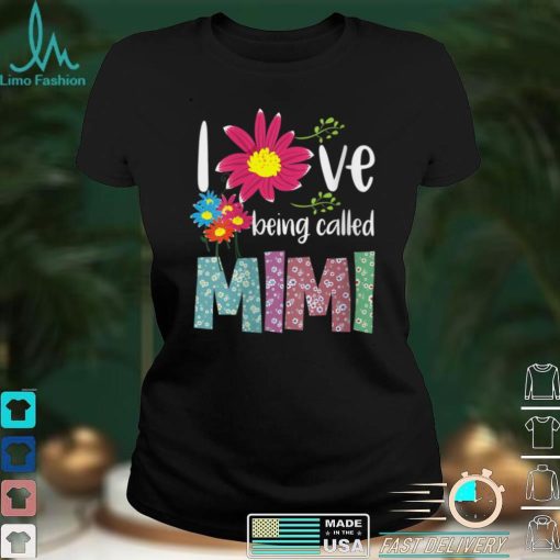 Womens I Love Being Called Mimi. Sunflower Mother’s Day V Neck T Shirt