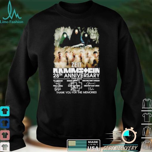 Zeit Rammstein 28th anniversary 1994 2022 thank you for the memories shirt