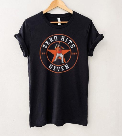 Zero Hits 9 01 2019 given Houston Astros shirt