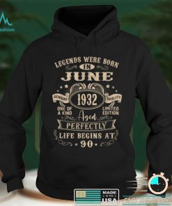 90th Birthday Tee For Legends Born June 1932 90 Years Old T Shirt, sweater