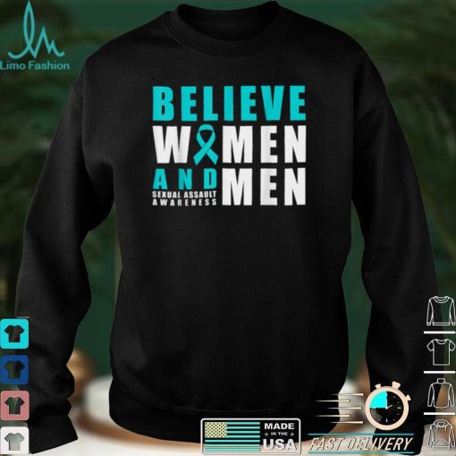 Belive Women & Men Sexual Assault Awareness Ribbon T Shirt