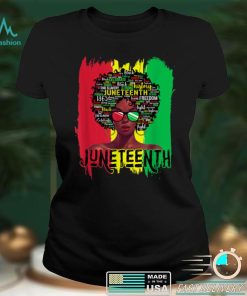 Black Women Juneteenth 2022 Afro Hair Sunglasses Black Pride T Shirt tee
