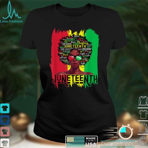 Black Women Juneteenth 2022 Afro Hair Sunglasses Black Pride T Shirt tee