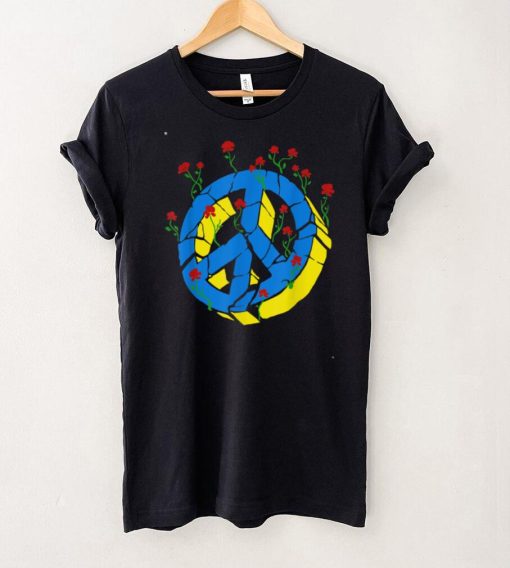 Floral Peace Sign Vintage Ukraine Support Ukraine Ukrainian T Shirt