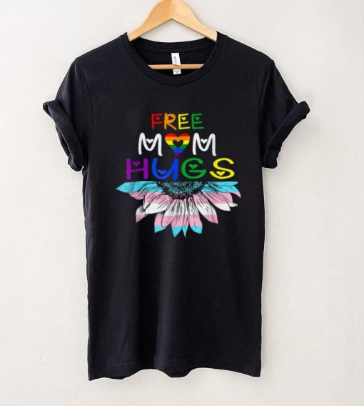 Free Mom Hugs   LGBT LGBTQ Pride   Rainbow Sunflower Gift T Shirt tee