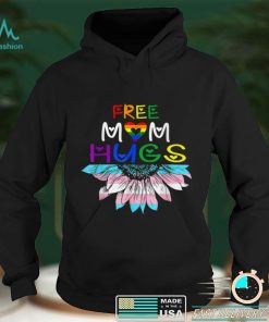 Free Mom Hugs LGBT LGBTQ Pride Rainbow Sunflower Gift T Shirt tee