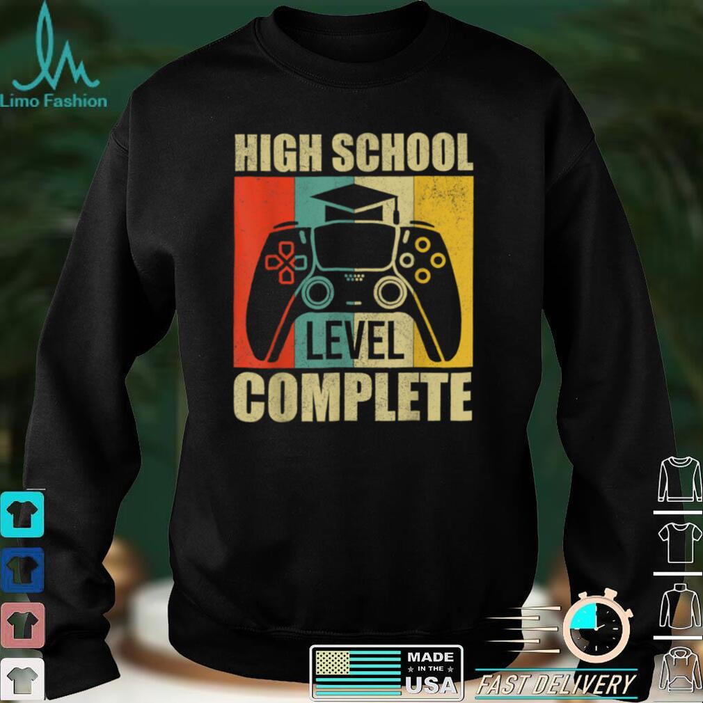 High School Level Complete Video Games Shirt Boys Graduation T Shirt tee