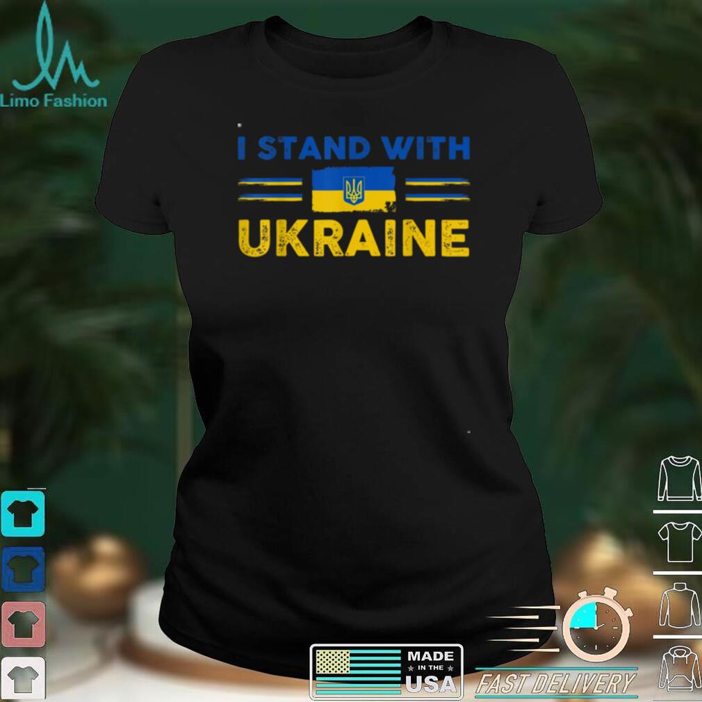 I Stand With Ukraine Flag Ukrainians Support Vintage Ukraine T Shirt