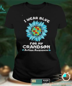 I Wear Blue For My Grandson Autism Awareness T Shirt