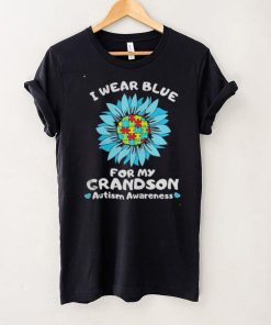 I Wear Blue For My Grandson Autism Awareness T Shirt