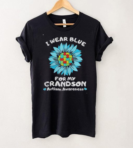 I Wear Blue For My Grandson Autism Awareness T Shirt