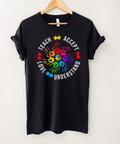 In April We Wear Puzzle Autism For Awareness Rainbow T Shirt