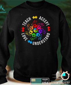 In April We Wear Puzzle Autism For Awareness Rainbow T Shirt