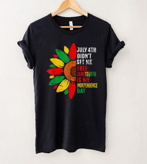 July 4th Sunflower African American Black History Freedom T Shirt tee