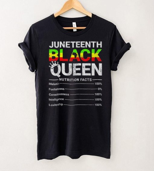 Juneteenth Black Queen Nutritional Facts Melanin African Mom T Shirt tee