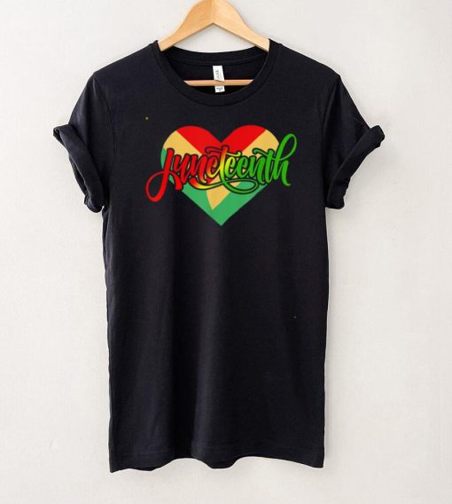 Juneteenth Heart American African Freedom Black Pride Month T Shirt tee