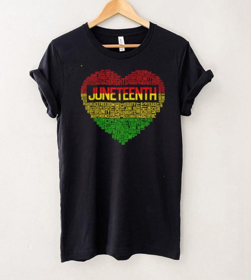 Juneteenth Heart Colors Black Pride American African Freedom T Shirt tee