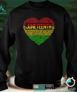 Juneteenth Heart Colors Black Pride American African Freedom T Shirt tee