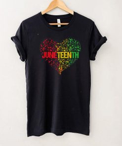 Juneteenth Heart Colors Black Pride Freedom independence Day T Shirt tee