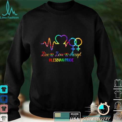 Live Love Accept Lesbian Pride Equality Rainbow Funny LGBT T Shirt
