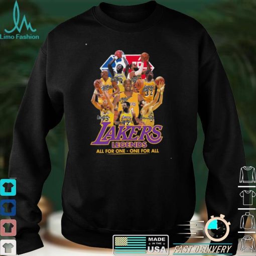 Los Angeles Lakers Legends Players All For One Signatures Shirt