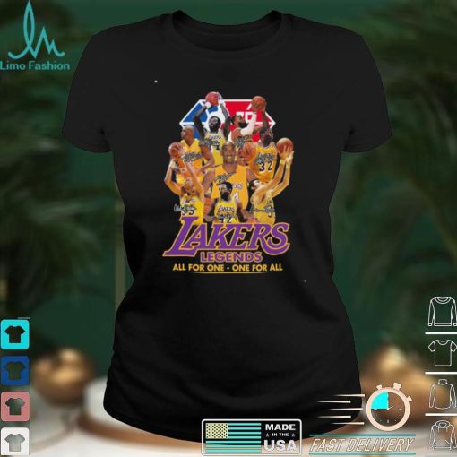 Los Angeles Lakers Legends Players All For One Signatures Shirt